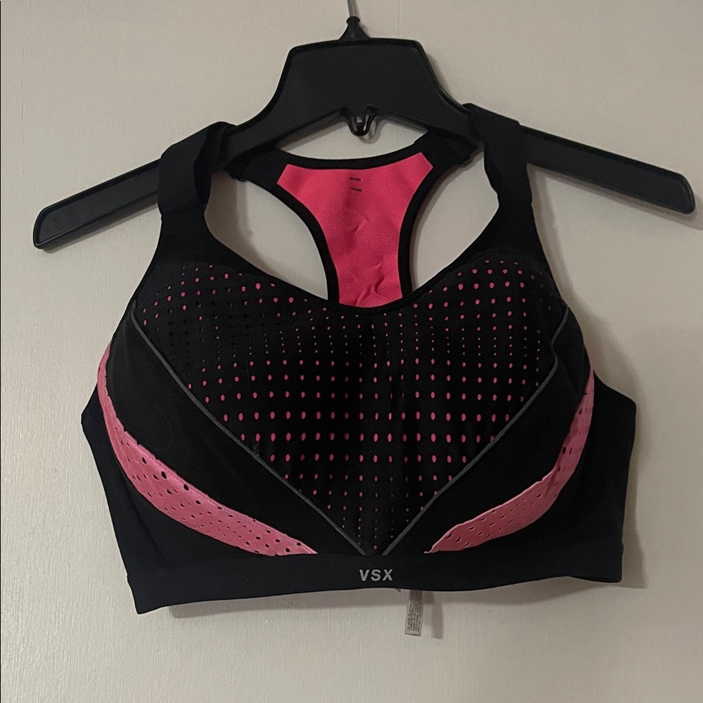 VSX Black and Pink Performance Sports Bra